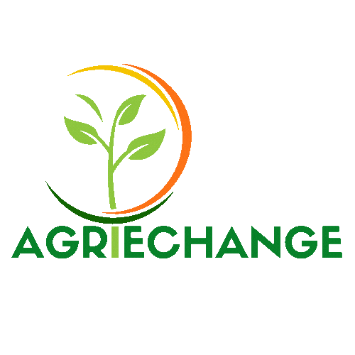 Logo d'AgrieChange représentant une pousse verte entourée d'un cercle orange et vert symbolisant l'agriculture durable.