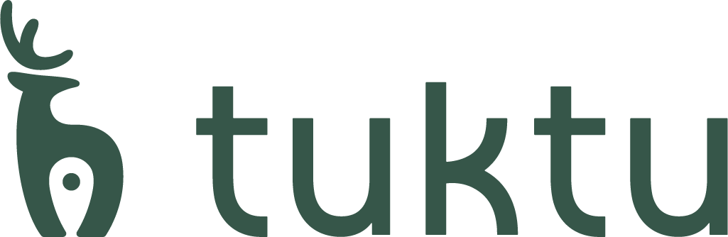 Logo de l'entreprise tuktу avec un design stylisé d'un renne.